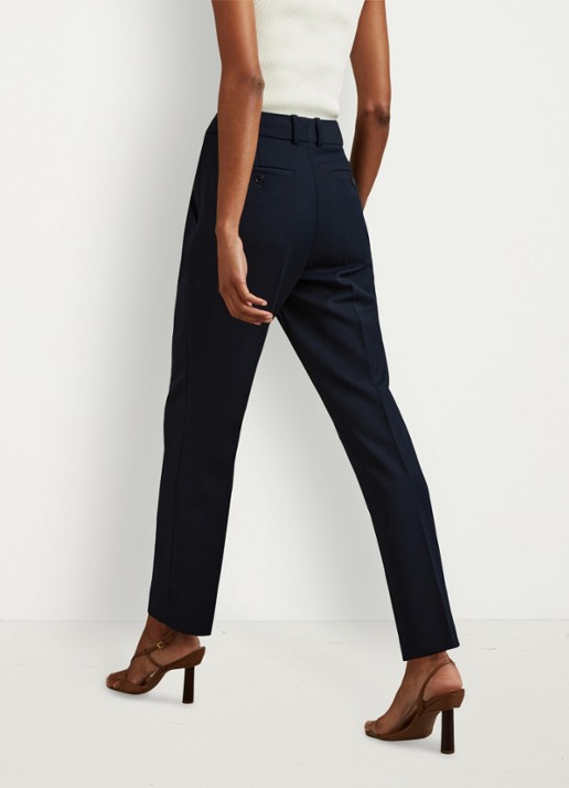 Reiss High waist straight fit pantalon met steekzakken - achterkant blauw