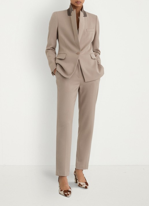 Reiss High waist straight fit pantalon met steekzakken - detail 6 stone neutral / beige