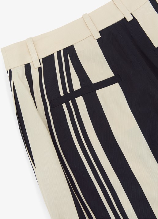 Reiss High waist wide fit pantalon met grafische print - detail 6 zwart