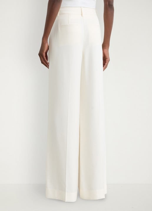 Reiss High waist wide fit pantalon met steekzakken - achterkant 7 creme
