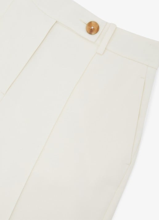 Reiss High waist wide fit pantalon met steekzakken - detail 5 creme
