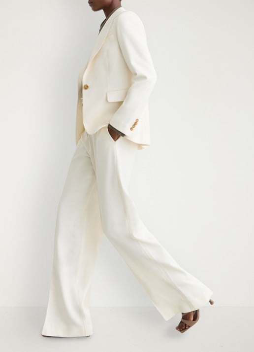 Reiss High waist wide fit pantalon met steekzakken - detail 6 creme