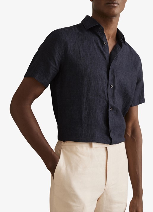 Reiss Holiday regular fit overhemd van linnen