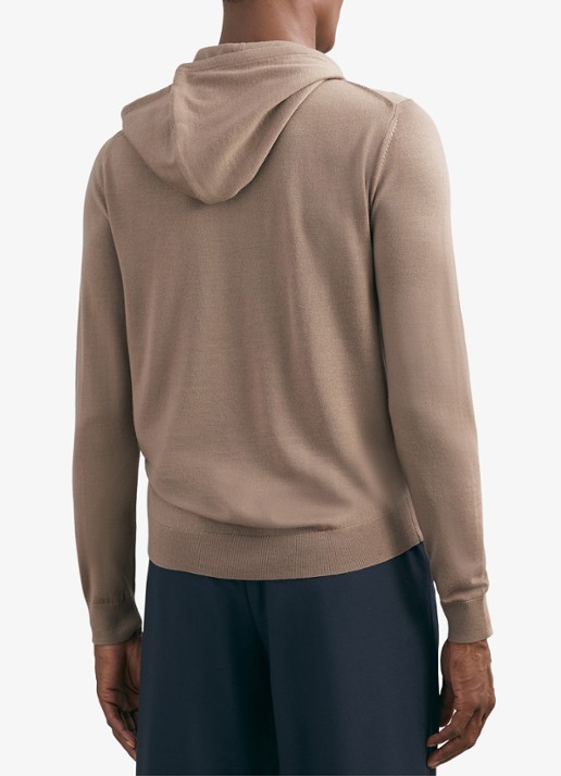 Reiss Holland hoodie van merino wol  - achterkant 3 camel