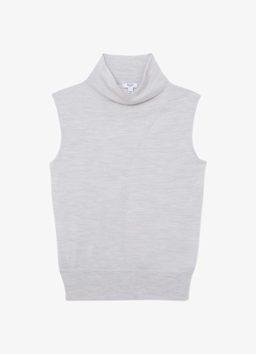 Reiss Honey top van wol met col - voorkant 5 grijs