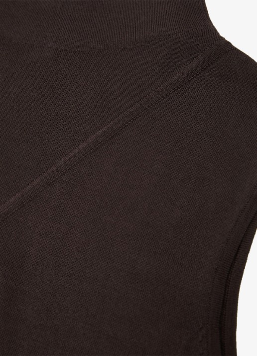 Reiss Honey top van wol met col - detail 5 chocolate brown / bruin