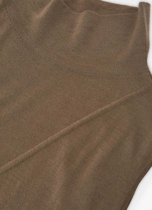 Reiss Honey top van wol met col - detail 5 khaki green / groen
