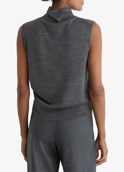 Reiss Honey top van wol met col - achterkant 6 dark charcoal grey / grijs