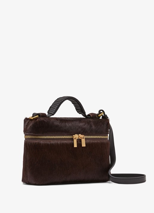 Reiss Ines crossbodytas van leer - detail 3 donkerbruin