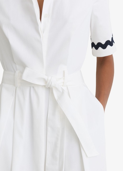 Reiss Isabelle midi jurk met strikceintuur - detail 4 gebroken wit