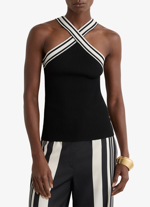Reiss Ivanna top met ribstructuur