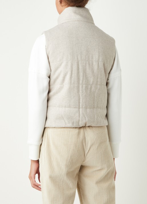 Reiss Ivy reversible gewatteerde bodywarmer in wolblend - achterkant 4 beige