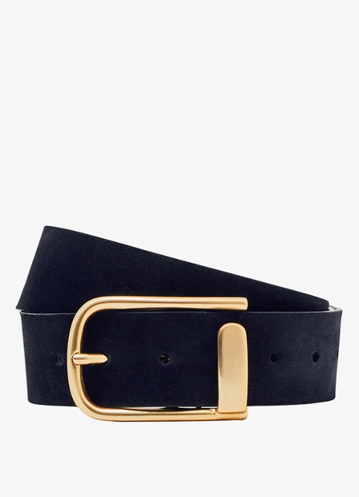 Reiss Iyla riem van leer  - detail 2 donkerblauw