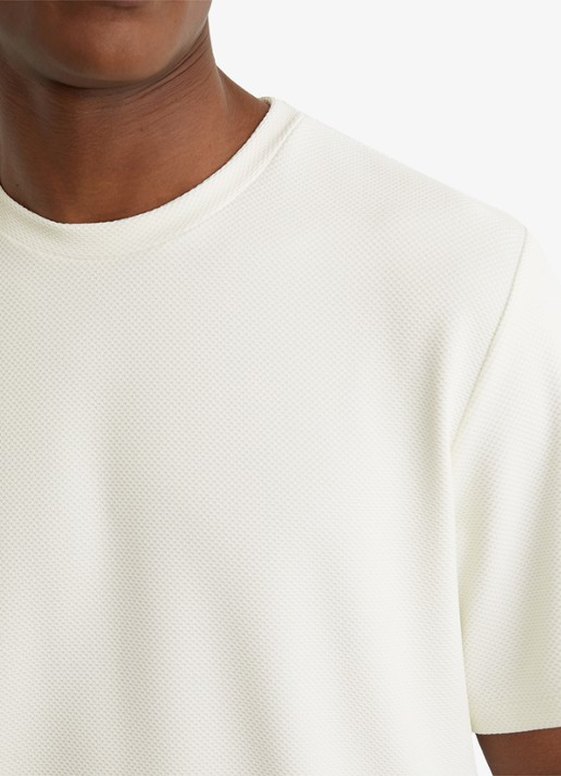 Reiss Jack T-shirt met structuur en ronde hals - detail 3 wit