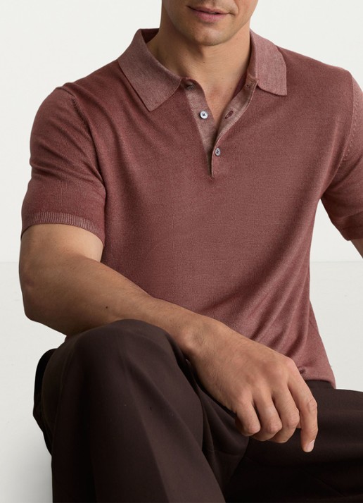 Reiss Jackdaw regular fit polo met strucuur - detail 4 rose pink / roze