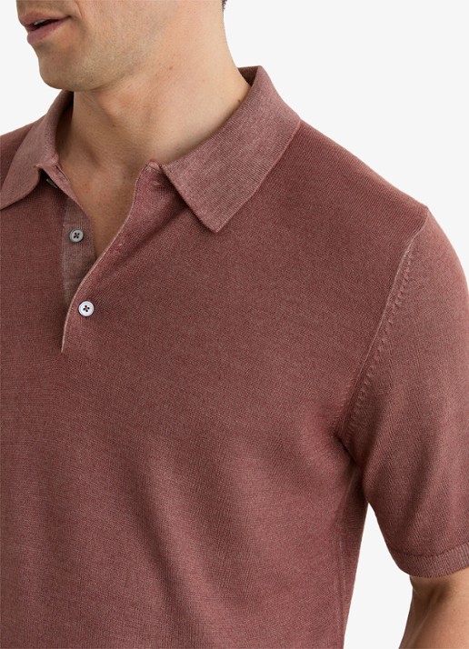 Reiss Jackdaw regular fit polo met strucuur - detail 5 rose pink / roze