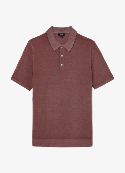 Reiss Jackdaw regular fit polo met strucuur - voorkant 6 rose pink / roze