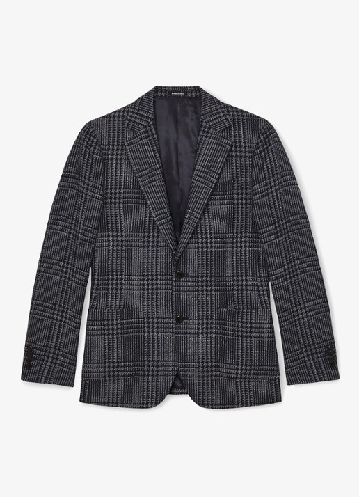 Reiss  Jacob regular fit colbert in wolblend met ruitdessin - voorkant 5 grijs