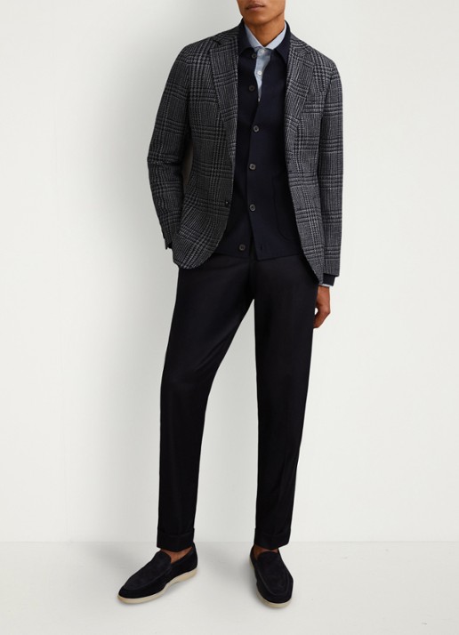 Reiss  Jacob regular fit colbert in wolblend met ruitdessin - voorkant 6 grijs