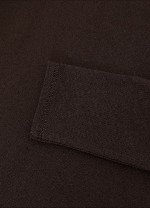 Reiss Jada longsleeve met ronde hals - detail 3 chocoladebruin