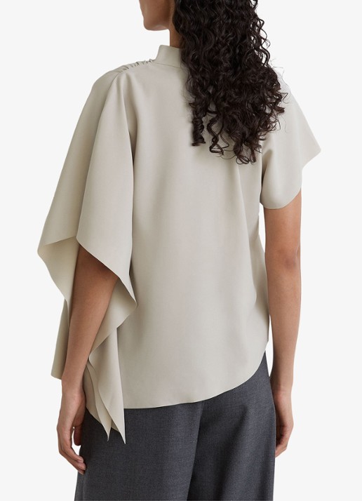 Reiss Jade top met asymmetrische hals - achterkant lichtgrijs