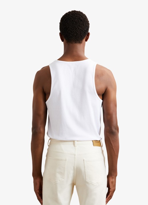 Reiss Jaden singlet met ronde hals  - achterkant white / wit