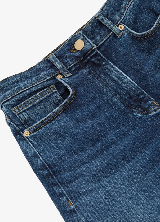 Reiss Jas high waist flared jeans met steekzakken - detail 4 middenblauw