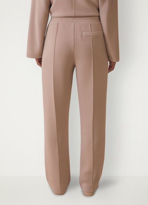Reiss Jemma high waist straight fit joggingbroek met steekzakken - achterkant 6 taupe