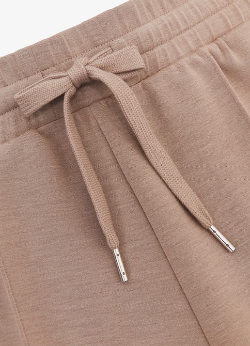 Reiss Jemma high waist straight fit joggingbroek met steekzakken - detail 4 taupe