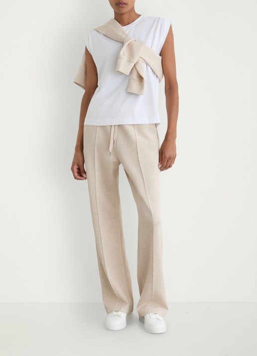 Reiss Jemma high waist wide fit joggingbroek met steekzakken - detail 2 beige