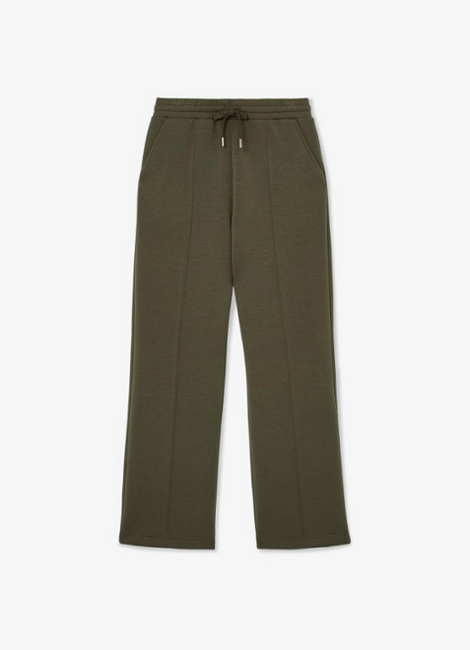Reiss Jemma high waist wide fit joggingbroek met steekzakken - voorkant 6 olijfgroen