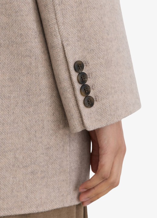 Reiss Jett mantel in wolblend - detail 3 donkerbeige