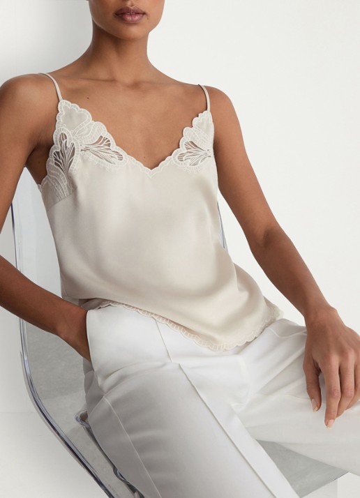 Reiss Joanie top met broderie - detail 5 neutral / beige