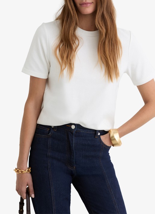 Reiss Josie T-shirt met ronde hals - detail wit