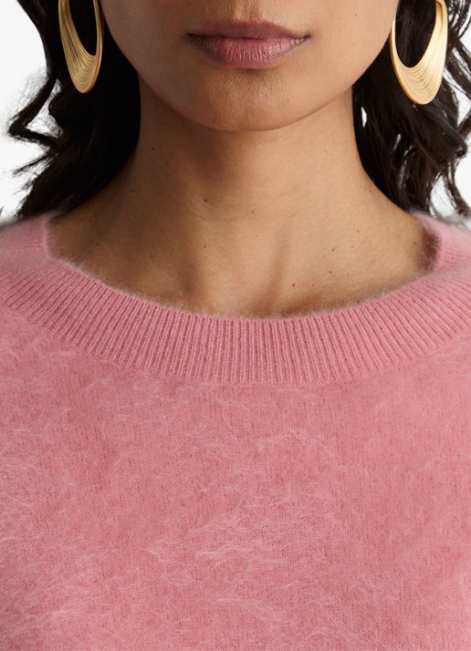 Reiss Julia top van kasjmier - detail 3 roze