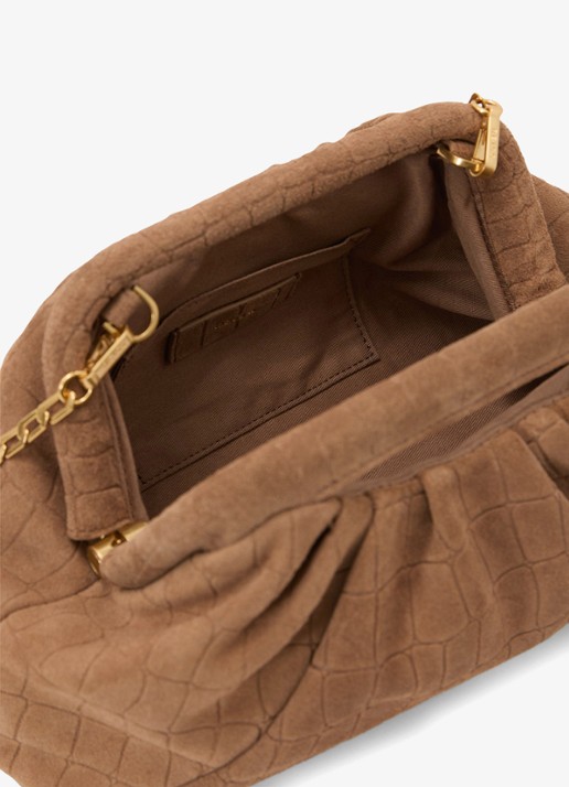 Reiss June clutch van suède - detail 7 bruin