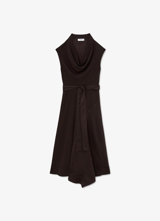 Reiss Justine midi jurk met strikceintuur