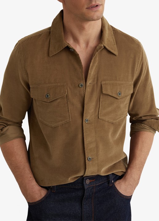 Reiss KAI Corduroy Twin-Pocket Overshirt