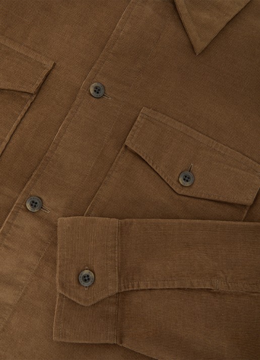 Reiss KAI Corduroy Twin-Pocket Overshirt - detail 6 beige