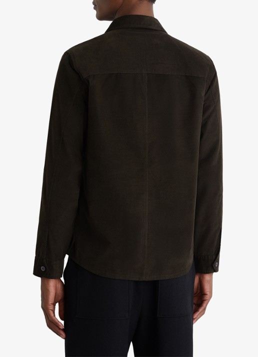 Reiss KAI Corduroy Twin-Pocket Overshirt - achterkant 3 donkergroen