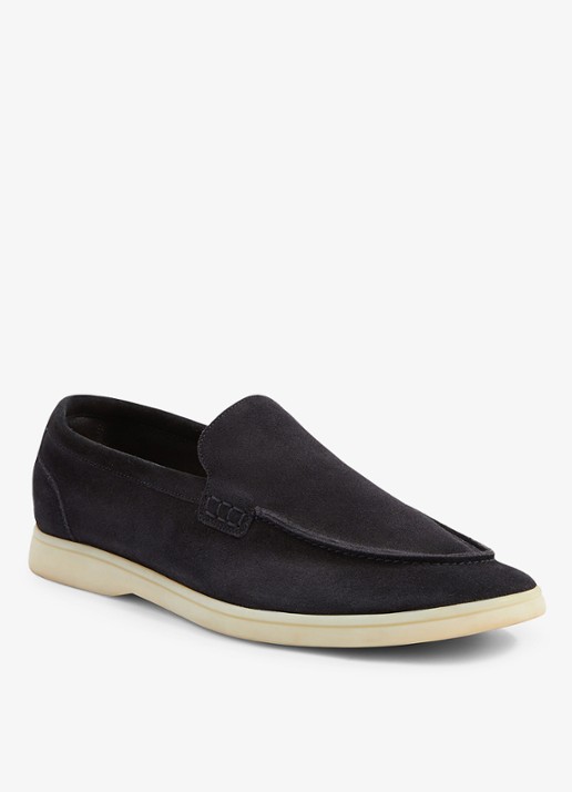Reiss Kason loafer van suède - detail 3 navy / blauw