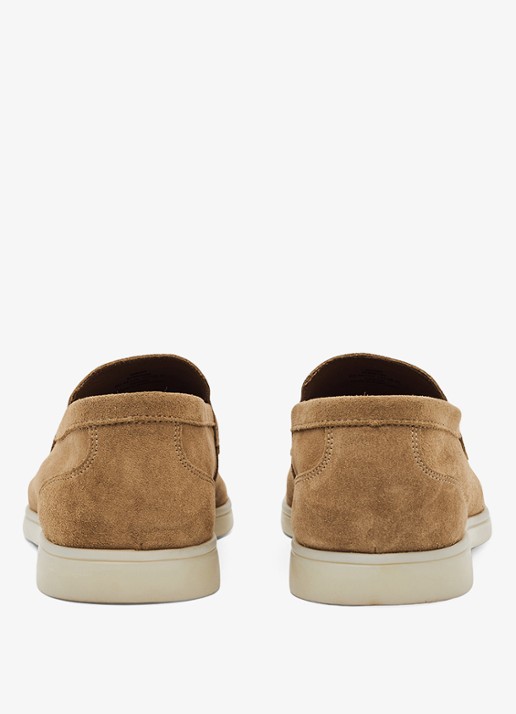 Reiss Kason loafers van suède - achterkant 5 stone / beige