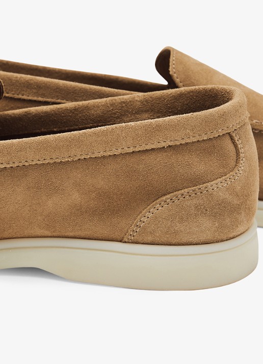 Reiss Kason loafers van suède - detail 2 stone / beige