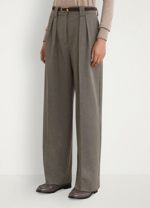 Reiss Katya mid waist wide fit pantalon met steekzakken