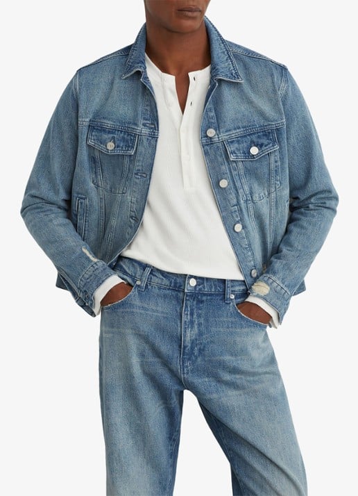 Reiss Keith straight leg jeans met lichte wassing - detail 4 denim