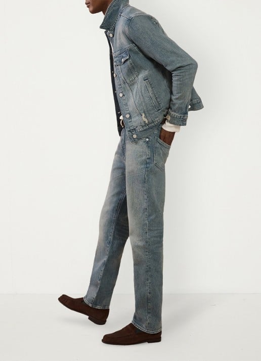 Reiss Keith straight leg jeans met lichte wassing - detail 5 denim