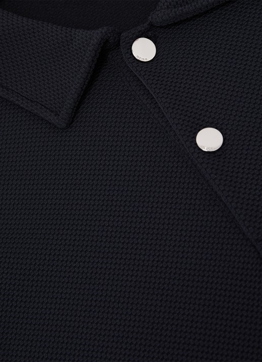 Reiss Kennedy regular fit polo met textuur - detail 3 donkerblauw