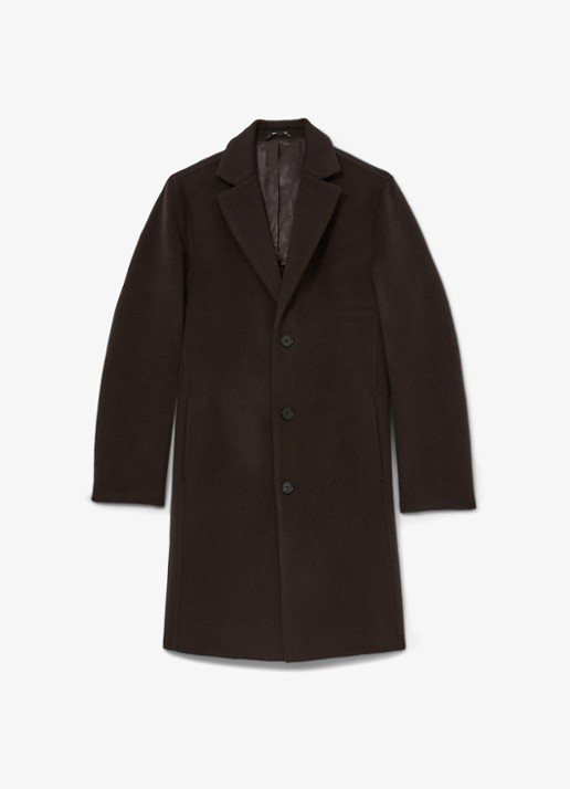 Reiss Knight mantel in wolblend - voorkant 6 donkerbruin