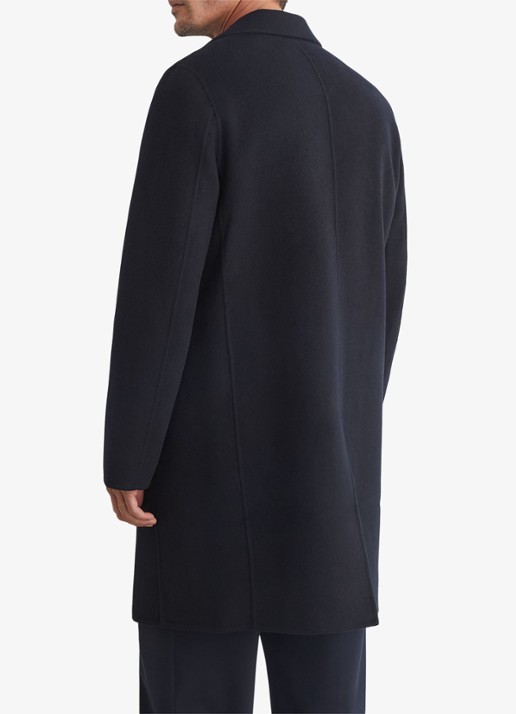 Reiss Knight mantel in wolblend - achterkant 7 navy / blauw