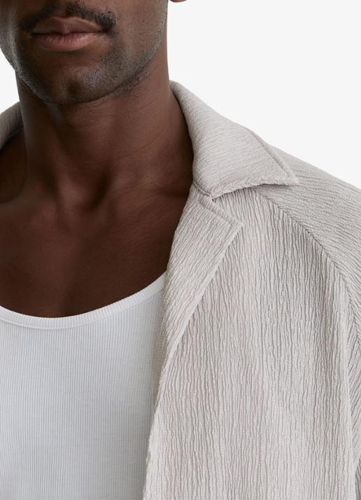 Reiss Knox overhemd met structuur - detail 5 grijs